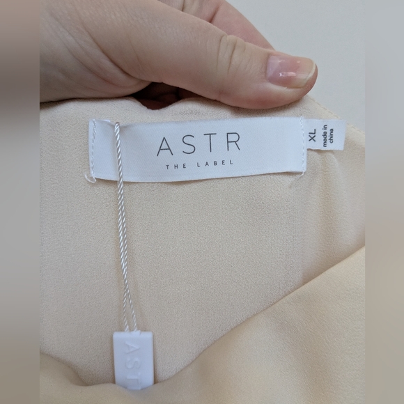 NWT ASTR The Label Cream Satin Formal Slip Dress Midi To Maxi Length Size XL - Picture 6 of 16